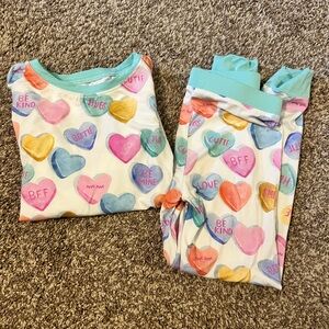Heart Bamboo Print Kids Pajamas